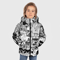 Куртка зимняя для мальчика Евангелион паттерн, цвет: 3D-черный — фото 2