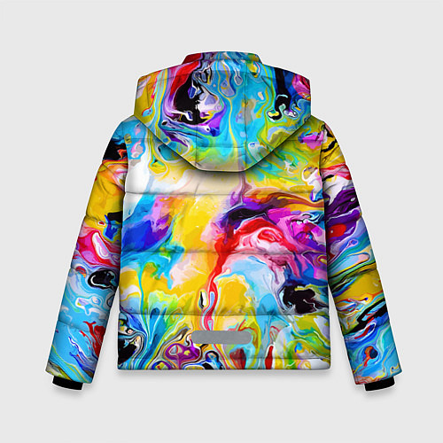 Зимняя куртка для мальчика Неоновые всплески красок Лето Neon splashes of col / 3D-Черный – фото 2