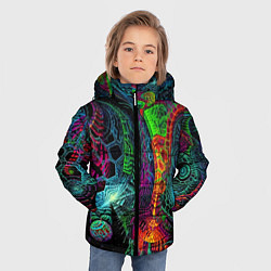 Куртка зимняя для мальчика Фантастическая авангардная композиция Абстракция F, цвет: 3D-черный — фото 2