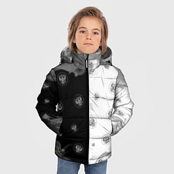 Куртка зимняя для мальчика РОССИЯ - ГЕРБ Огонь Паттерн, цвет: 3D-черный — фото 2