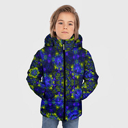 Куртка зимняя для мальчика Абстрактный зелено-синий узор Звезда, цвет: 3D-красный — фото 2