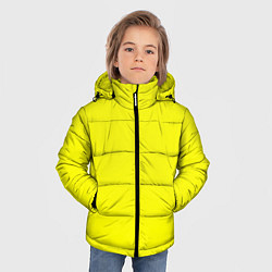 Куртка зимняя для мальчика Однотонный неоновый лимонный желтый тон, цвет: 3D-светло-серый — фото 2