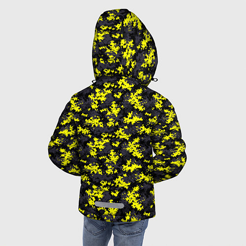 Зимняя куртка для мальчика Камуфляж Пиксельный Чёрно-Жёлтый / 3D-Красный – фото 4