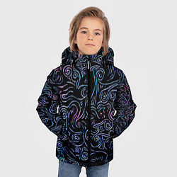 Куртка зимняя для мальчика Strange patterns, цвет: 3D-черный — фото 2