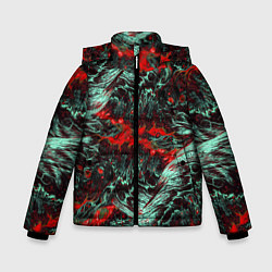 Куртка зимняя для мальчика Красно-Белая Вулканическая Лава, цвет: 3D-светло-серый