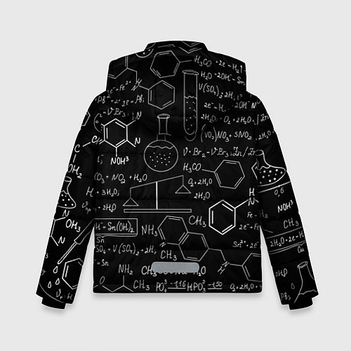 Зимняя куртка для мальчика Химия -формулы / 3D-Черный – фото 2