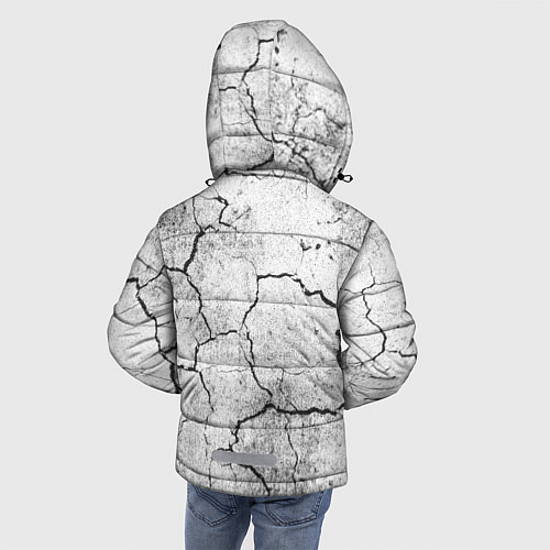 Зимняя куртка для мальчика ТРЕЩИНЫ ЧЕРНО БЕЛЫЙ / 3D-Светло-серый – фото 4