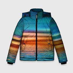 Куртка зимняя для мальчика Море с размытым фоном, цвет: 3D-светло-серый