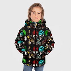 Куртка зимняя для мальчика SKELETONS ON BICYCLES, цвет: 3D-светло-серый — фото 2