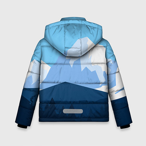 Зимняя куртка для мальчика Горы, лес, канатная дорога / 3D-Черный – фото 2