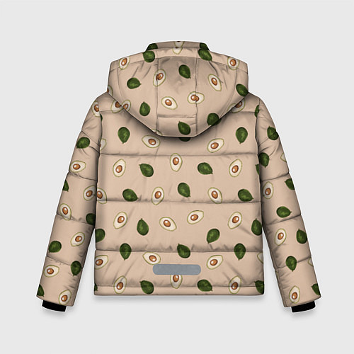 Зимняя куртка для мальчика Авокадо на бежевом паттерн / 3D-Черный – фото 2
