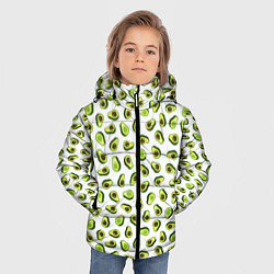 Куртка зимняя для мальчика Смешное авокадо на белом фоне, цвет: 3D-светло-серый — фото 2