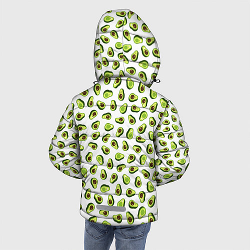 Зимняя куртка для мальчика Смешное авокадо на белом фоне / 3D-Красный – фото 4
