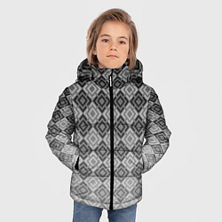 Куртка зимняя для мальчика Геометрический узор в серых тонах градиент, цвет: 3D-светло-серый — фото 2
