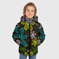 Куртка зимняя для мальчика MULTICOLORED TRANSPARENT FLOWERS, цвет: 3D-черный — фото 2