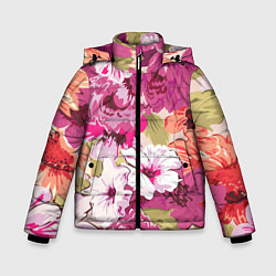 Куртка зимняя для мальчика Красочный цветочный паттерн Лето Fashion trend 202, цвет: 3D-светло-серый