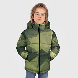 Куртка зимняя для мальчика 3д полигоны - камуфляж, цвет: 3D-черный — фото 2