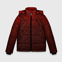 Куртка зимняя для мальчика Мраморный красно-черный градиент, цвет: 3D-светло-серый