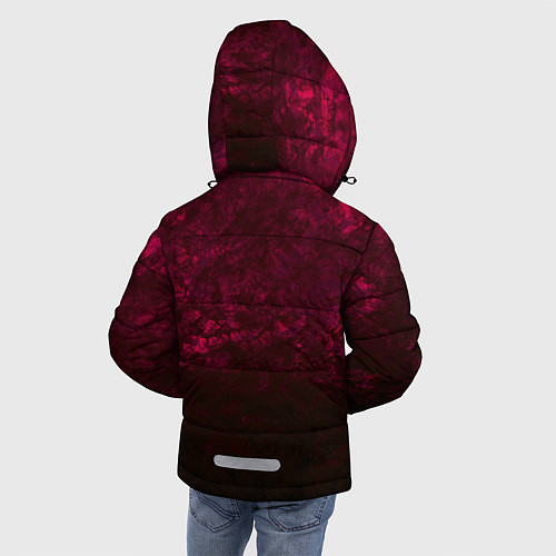 Зимняя куртка для мальчика Темно-красный абстрактный узор текстура камня / 3D-Красный – фото 4