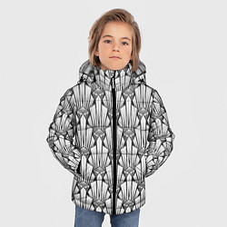 Куртка зимняя для мальчика Современный геометрический узор светлый фон, цвет: 3D-черный — фото 2