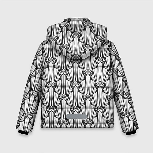 Зимняя куртка для мальчика Современный геометрический узор светлый фон / 3D-Черный – фото 2
