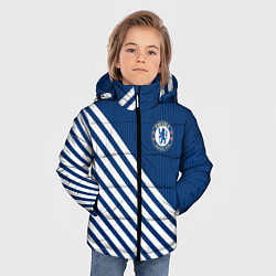 Куртка зимняя для мальчика Челси полосы, цвет: 3D-светло-серый — фото 2