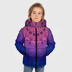 Куртка зимняя для мальчика Розово-синий круглый орнамент калейдоскоп, цвет: 3D-красный — фото 2