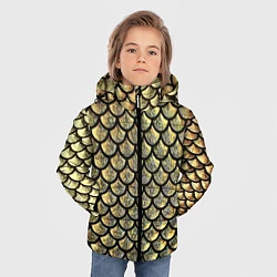 Куртка зимняя для мальчика Чешуя золотая, цвет: 3D-черный — фото 2