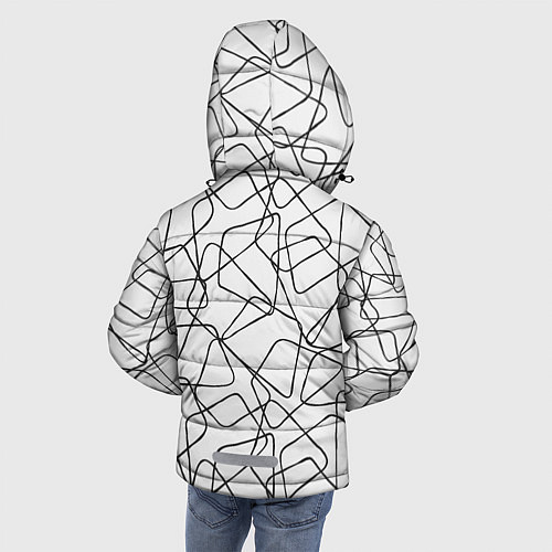 Зимняя куртка для мальчика Трапеции На Белом Фоне / 3D-Светло-серый – фото 4