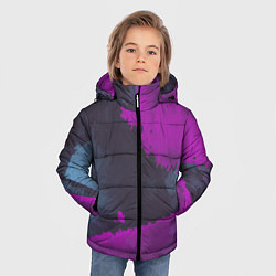 Куртка зимняя для мальчика Акварельная абстракция фуксия, цвет: 3D-светло-серый — фото 2