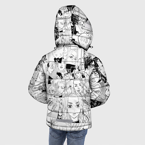 Зимняя куртка для мальчика Tokyo Revengers паттерн / 3D-Светло-серый – фото 4