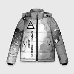 Куртка зимняя для мальчика Thirty Seconds to Mars Glitch на светлом фоне, цвет: 3D-черный