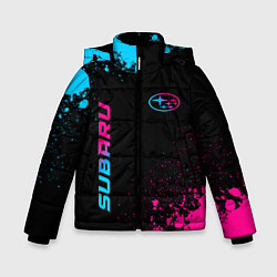 Куртка зимняя для мальчика Subaru Neon Gradient FS, цвет: 3D-черный
