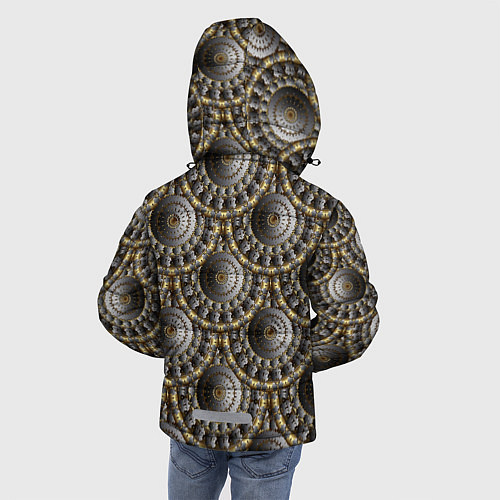 Зимняя куртка для мальчика Круглые объемные узоры / 3D-Красный – фото 4