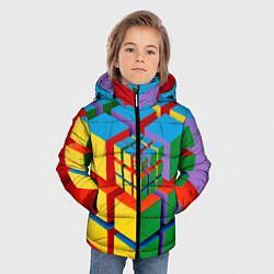 Куртка зимняя для мальчика Цветные кубики КУБОКУБ, цвет: 3D-светло-серый — фото 2