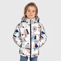 Куртка зимняя для мальчика Многоугольники и Круги, цвет: 3D-светло-серый — фото 2