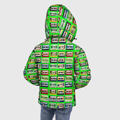Зимняя куртка для мальчика VINTAGE AUDIO CASSETTES / 3D-Светло-серый – фото 4
