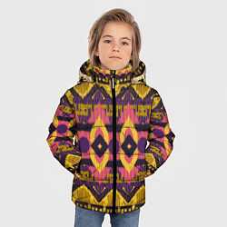 Куртка зимняя для мальчика Африканский узор орнамент из шерсти Africa Wool Pa, цвет: 3D-черный — фото 2