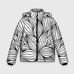 Куртка зимняя для мальчика Бесконечные Белые Листья, цвет: 3D-светло-серый