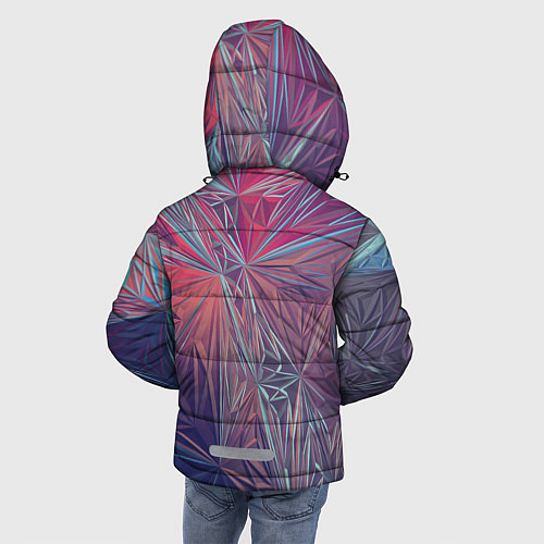 Зимняя куртка для мальчика Абстрактные Многоугольные Кристаллы / 3D-Красный – фото 4