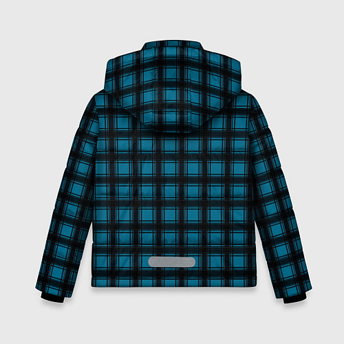 Зимняя куртка для мальчика Black and blue plaid / 3D-Светло-серый – фото 2