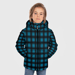 Куртка зимняя для мальчика Black and blue plaid, цвет: 3D-черный — фото 2