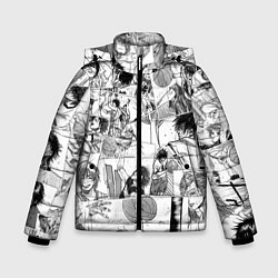 Куртка зимняя для мальчика Команда мечты паттерн, цвет: 3D-светло-серый