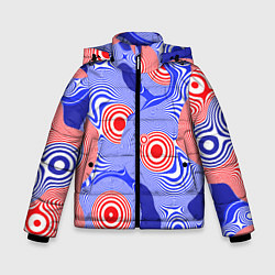 Куртка зимняя для мальчика Сине-красная психоделика, цвет: 3D-светло-серый