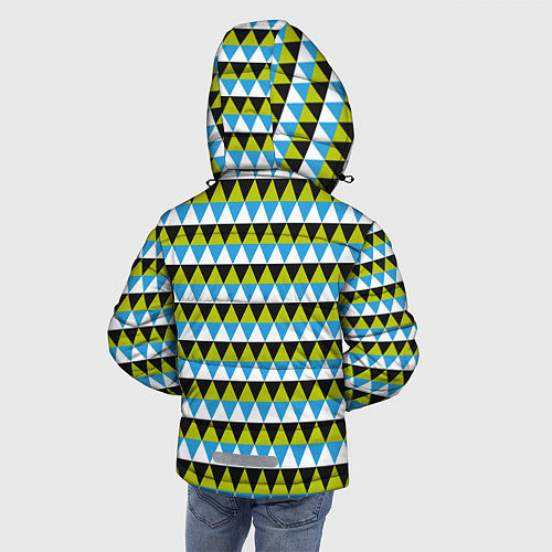 Зимняя куртка для мальчика Геометрические треугольники / 3D-Светло-серый – фото 4