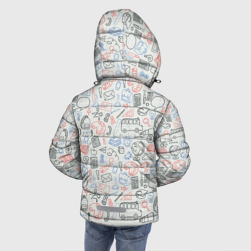 Зимняя куртка для мальчика Школьные будни / 3D-Светло-серый – фото 4
