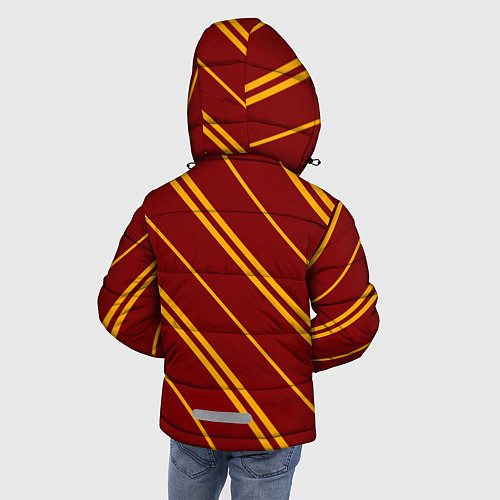 Зимняя куртка для мальчика Золотые полосы / 3D-Светло-серый – фото 4
