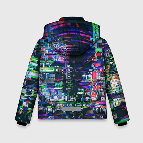 Зимняя куртка для мальчика Ночной город - glitch / 3D-Черный – фото 2