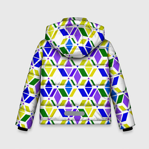 Зимняя куртка для мальчика Разноцветный неоновый геометрический узор / 3D-Черный – фото 2