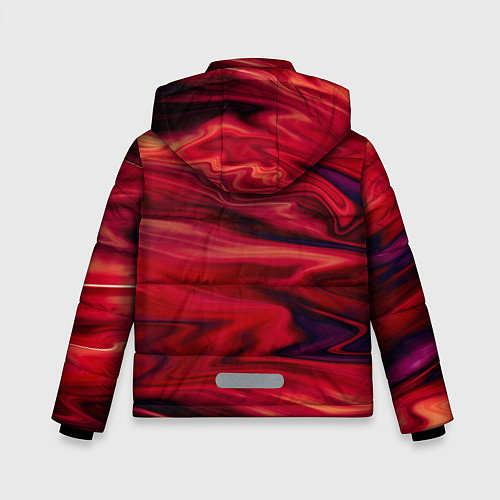 Зимняя куртка для мальчика Красный абстрактный модный узор / 3D-Черный – фото 2